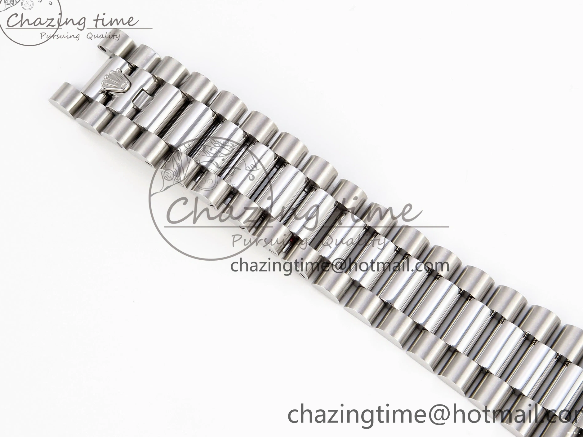 MiroTime 0426 QuickDry DayDate 40 SS GSF Gain Weight Blue Roman Dial Diamonds Bezel on President Bracelet A 1917